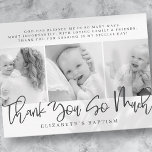 Baptism Moderne Eenvoudige foto Foto bedankt Briefkaart<br><div class="desc">Dit eenvoudige en klassieke ontwerp is samengesteld uit serif typografie en voegt een douanefoto toe. Dit ontwerp is modern,  chic,  speels en leuk.</div>