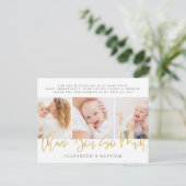 Baptism Moderne Eenvoudige foto Foto bedankt Briefkaart (Staand voorkant)