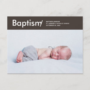 Baptism Moderne en Eenvoudige aangepaste foto Briefkaart