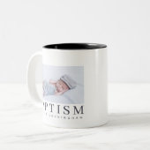 Baptism Moderne Minimalistische oogfoto Tweekleurige Koffiemok (Voorkant links)