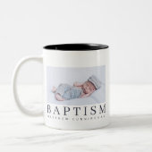 Baptism Moderne Minimalistische oogfoto Tweekleurige Koffiemok (Links)