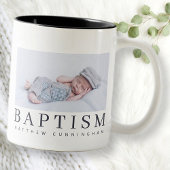 Baptism Moderne Minimalistische oogfoto Tweekleurige Koffiemok