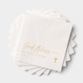 Baptism Napkins Simple Modern Gold Cross Folie Servetten (Insitu (Gestapeld))