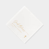 Baptism Napkins Simple Modern Gold Cross Folie Servetten (Rechts)