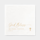 Baptism Napkins Simple Modern Gold Cross Folie Servetten (Voorkant)