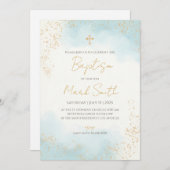 Baptism nodigt Boy & Boy Christening uit Kaart (Voorkant / Achterkant)