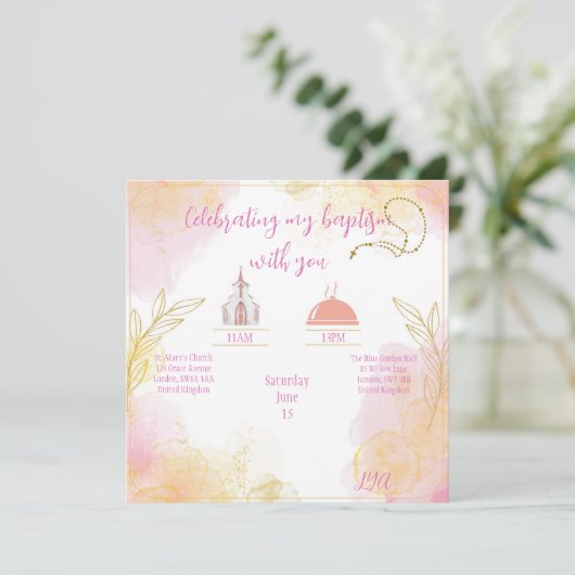 Baptism of Communion uitnodiging (Staand voorkant)