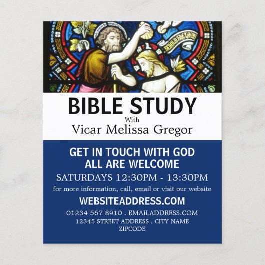 Baptism of Jesus, Christian Bible Class Advert Flyer (Voorkant)