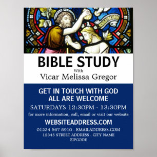 Baptism of Jesus, Christian Bible Class Advert Poster