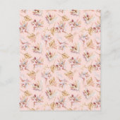 Baptism pampas florals roos budget uitnodiging flyer (Achterkant)