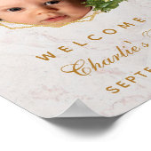 Baptism Photo Calla Lilies Gold Cross Welcome Sign Poster (Hoek)