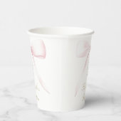 Baptism pink bow baby girl papieren bekers (Rechts)