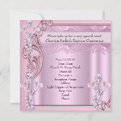 Baptism Pink Cross Girl Foto christenen Kaart (Achterkant)