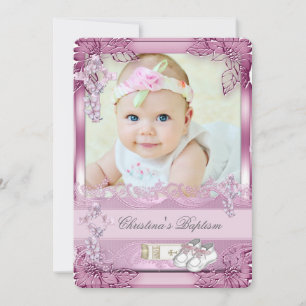 Baptism Pink Cross Girl Foto's finaal Kaart