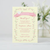 Baptism Pink Floral Wreator Kaart (Staand voorkant)