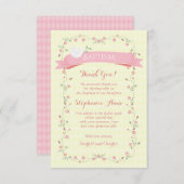 Baptism Pink Floral Wreator Kaart (Voorkant / Achterkant)