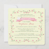 Baptism Pink Floral Wreator Kaart (Voorkant)