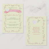 Baptism Pink Floral Wreator Visitekaartje (Voorkant / Achterkant)