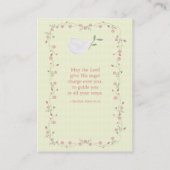 Baptism Pink Floral Wreator Visitekaartje (Achterkant)