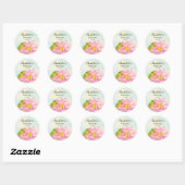 Baptism Pink Waterlily & Tree Frog Ronde Sticker (Vel)