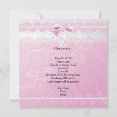 Baptism Pink White Lace Foto van Parelkruis Kaart (Achterkant)