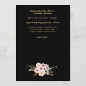 Baptism-programma - Floral Cross Black Gold Programmakaart (Achterkant)