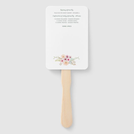 Baptism-programma voor ventilator - met sjabloon handwaaier (Achterkant)