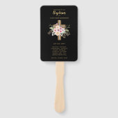 Baptism-programma voor ventilatoren - Floral Cross Handwaaier (Voorkant)
