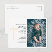 Baptism Religieuze Ceremonie Aangepaste Baby Foto Uitnodiging Briefkaart (Voorkant / Achterkant)