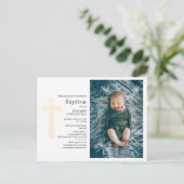 Baptism Religieuze Ceremonie Aangepaste Baby Foto Uitnodiging Briefkaart (Staand voorkant)