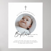 Baptism Round Photo Keepsake Poster (Voorkant)