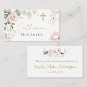 Baptism Roze rozen olievloeistof Plaats kaart Plaatskaartje (Voorkant / Achterkant)