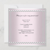 Baptism Roze Tiara Silver White Pearl Diamond Kaart (Achterkant)