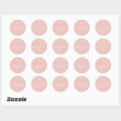 BAPTISM SEAL modern slank goud cross blush roze Ronde Sticker (Vel)