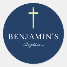 BAPTISM SEAL modern slank gouden kruis donker mari