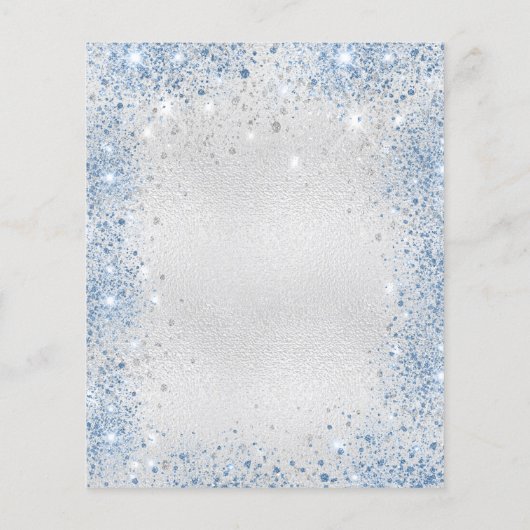 Baptism Silver Blauw twin boys budget uitnodiging Flyer (Achterkant)