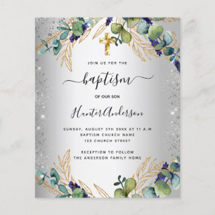 Baptism Silver Eucalyptus greenery-uitnodiging