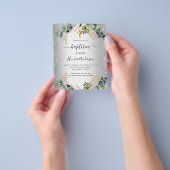 Baptism Silver Eucalyptus greenery-uitnodiging Flyer (Hand)