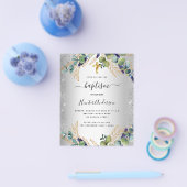 Baptism Silver Eucalyptus greenery-uitnodiging Flyer (Enkel)