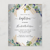Baptism Silver Eucalyptus greenery-uitnodiging Flyer (Voorkant)