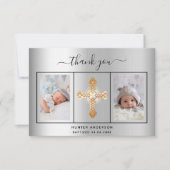Baptism Silver Fotoscriptie Bedankkaart (Voorkant)