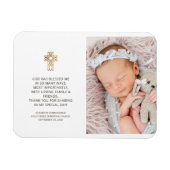 Baptism Simple and Moderne Photo Cross Hartelijk d Magneet (Horizontaal)