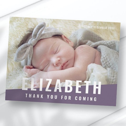 Baptism Simple Moderne Bright Color Foto Hartelijk Briefkaart