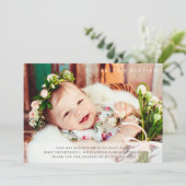 Baptism Simple Moderne Chic-foto Bedankkaart (Staand voorkant)