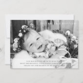 Baptism Simple Moderne Chic-foto Bedankkaart (Voorkant)