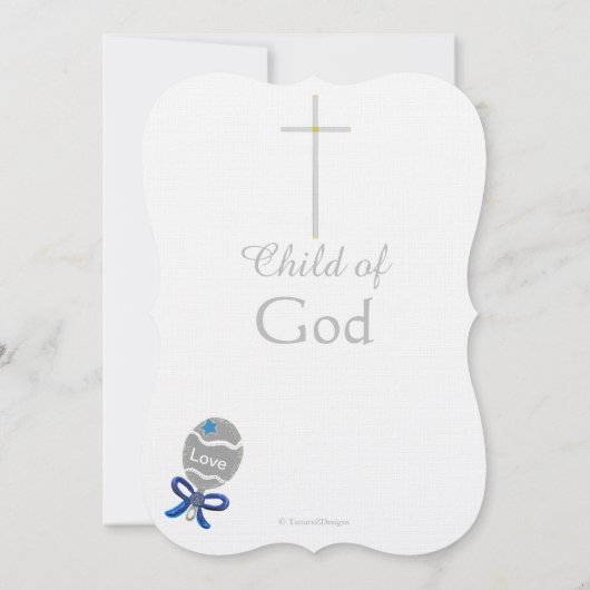 Baptism Son Cross Blue Kaart (Achterkant)