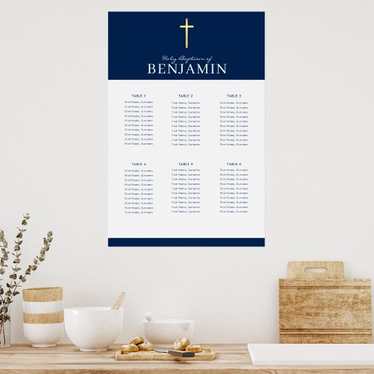 BAPTISM TABEL PLAN 6 tabellen modern Poster (Keuken)