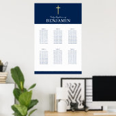 BAPTISM TABEL PLAN 6 tabellen modern Poster (Thuiskantoor)
