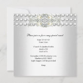 Baptism Tiara Silver White Pearl Diamond Kaart (Achterkant)