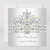 Baptism Tiara Silver White Pearl Diamond Kaart (Voorkant)